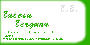 bulcsu bergman business card